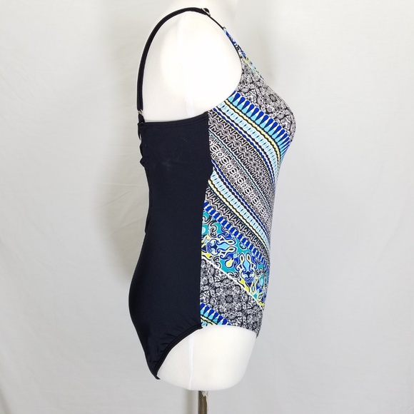 Clean Water Swimsuit Small 1 Piece Tribal Strappy - Picture 6 of 7